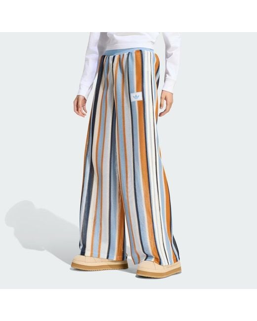 Adidas Blue Originals Summer Glow Knitted Firebird Track Tracksuit Bottoms