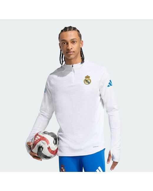 Adidas White Real Madrid Tiro 25 Pro Training Top for men