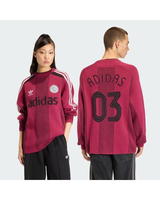 Adidas Red Adicolor Blokecore Longsleeves Light Weight Pullover