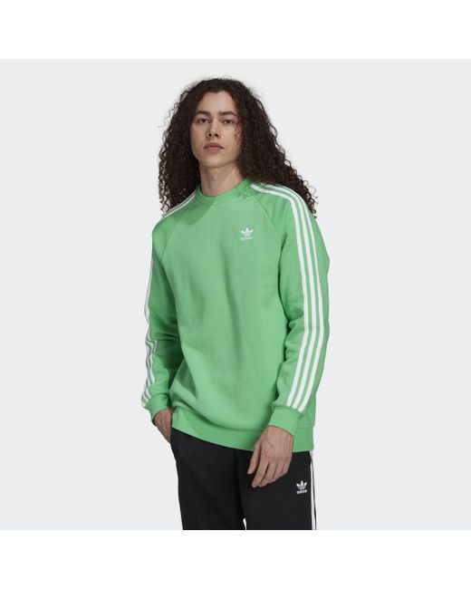 adidas Baumwolle Adicolor Classics 3-Streifen Sweatshirt in Grün für Herren  | Lyst DE
