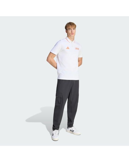 Adidas White Essentials Pique Polo Shirt Ineos Grenadiers for men