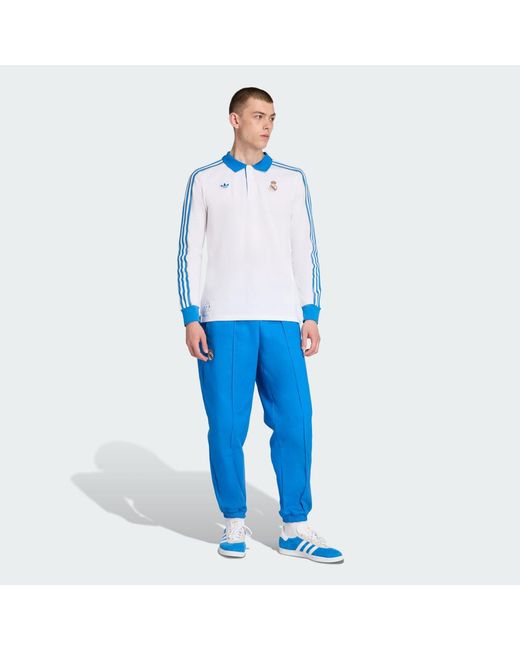 Adidas Blue Real Madrid Terrace Icons Drill Tracksuit Bottoms for men