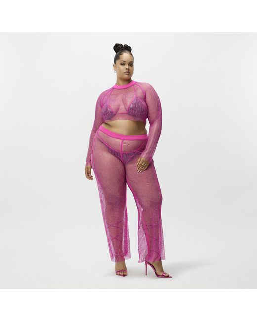 adidas Crystal Mesh Cover-up Trousers (plus Size) in Pink