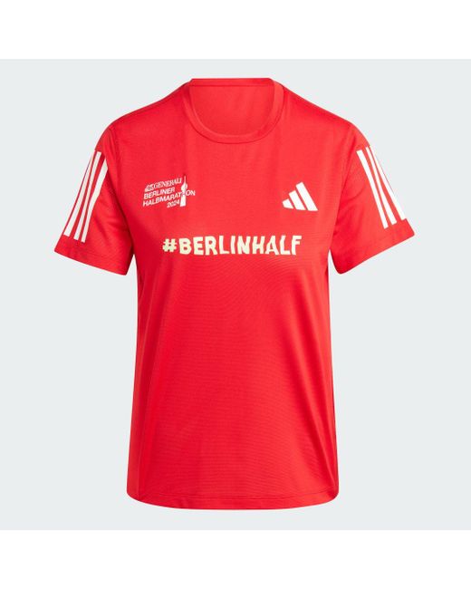 T-Shirt Berlin Half Marathon Event di Adidas in Red
