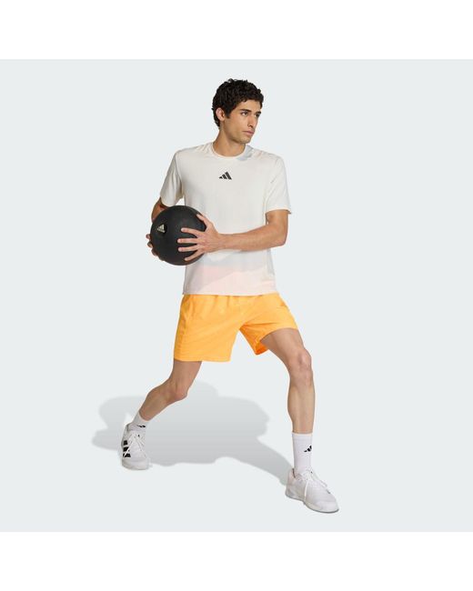 Adidas Orange Workout Essentials Brandlove Woven Short for men