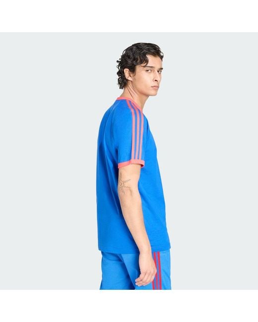 Adidas Blue 3-Stripes T-Shirt for men