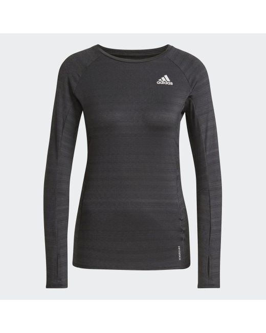 Adidas Gray Runner Long-Sleeve Top