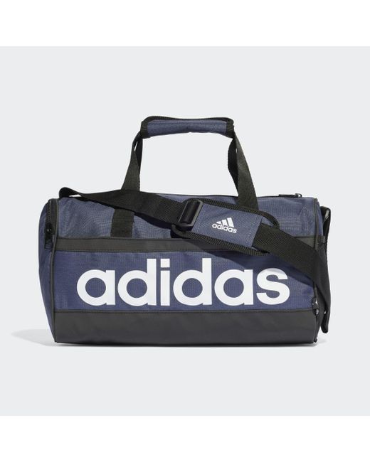 Adidas Blue Essentials Linear Duffel Bag Extra Small