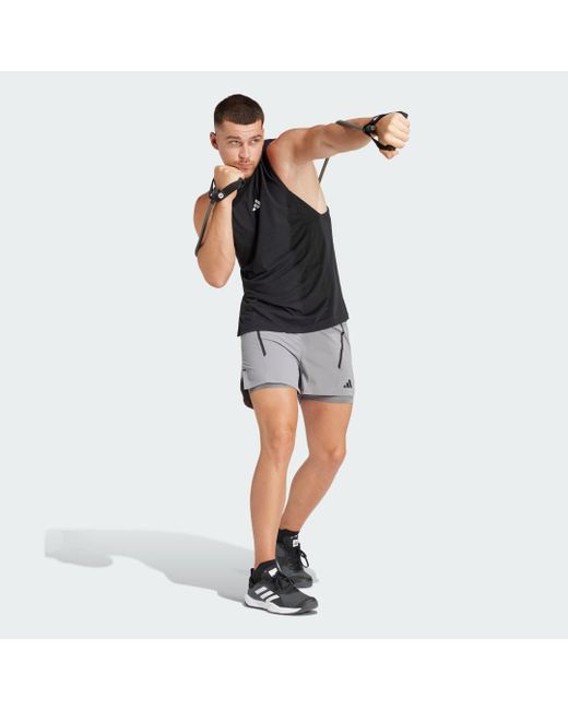 Canotta da allenamento Designed for Training Workout di Adidas Originals in Black da Uomo