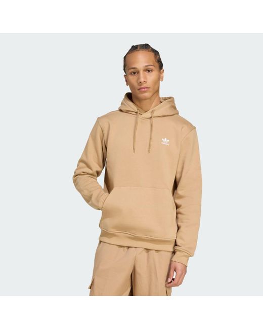 Hoodie Trefoil Essentials di Adidas in Natural da Uomo