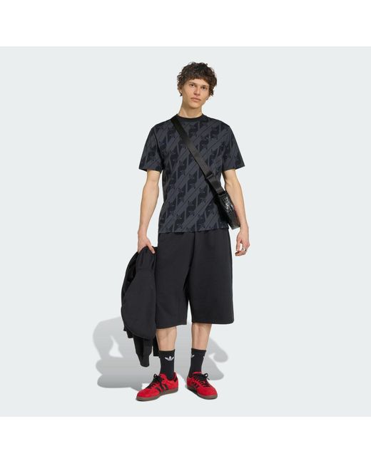 Adidas Black Monogram Aop T-Shirt for men