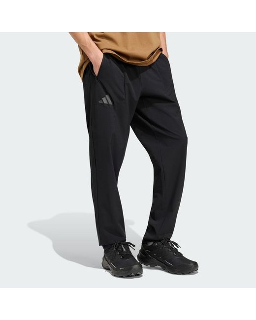 Adidas Black Terrex Multi Essentials Stretch Tracksuit Bottoms for men