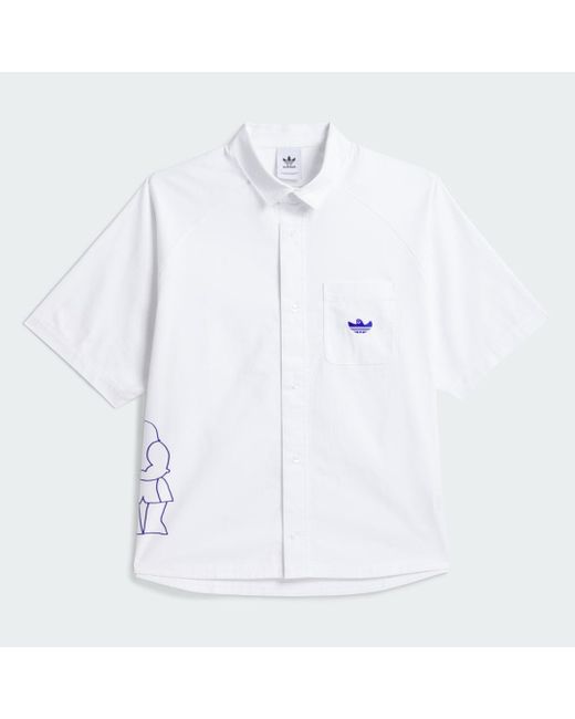 Camicia Shmoofoil Fighter Button-Up (Neutral) di Adidas in White