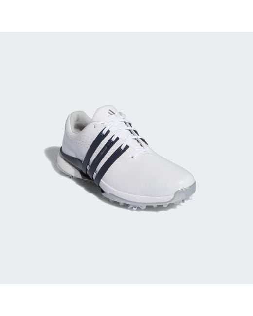 Adidas White Tour360 24 Wide Golf Shoes for men