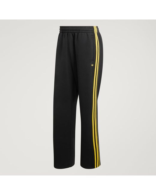 Adidas Black Classic Tipped Stripes Track Tracksuit Bottoms for men