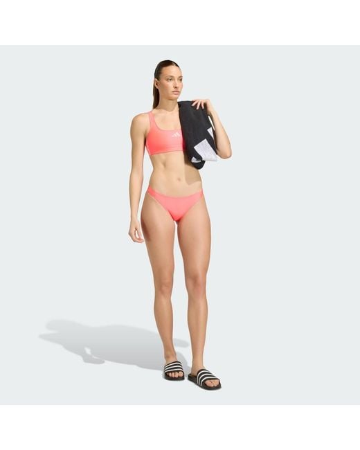 Adidas Pink 3-Stripes V-Back Bikini