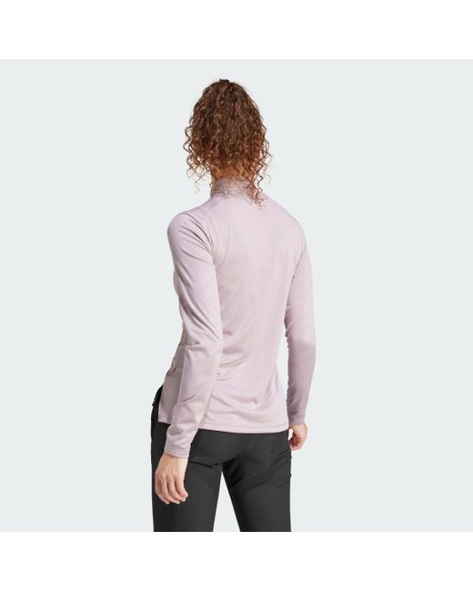 Adidas Purple Terrex Multi Half-zip Long Sleeve Long-sleeve Top