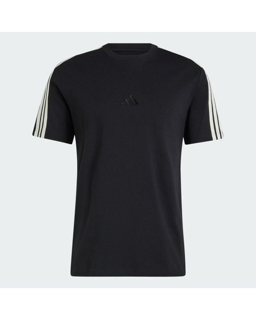 Adidas Blue Kit 3-Stripes Regular T-Shirt for men
