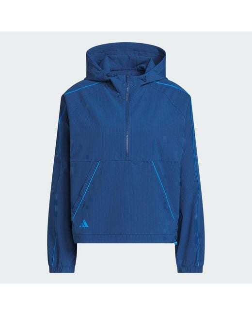 Adidas Blue Ultimate365 Seersucker Quarter-Zip Jacket