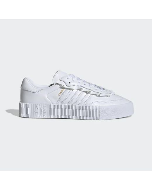 adidas sambarose triple white