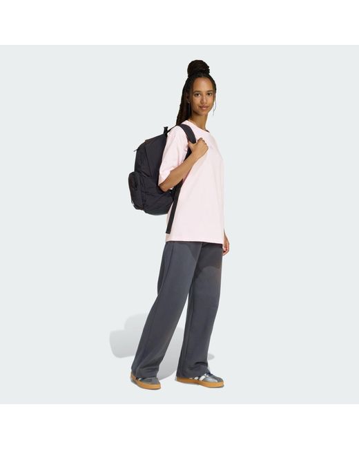 Adidas Pink Lifestyle Mini Embroidery Oversized Graphic T-Shirt Ka5085