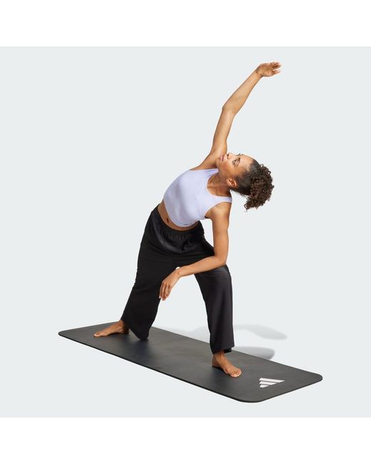 Adidas Blue Yoga Crop Tank With Inner Shelf Bra