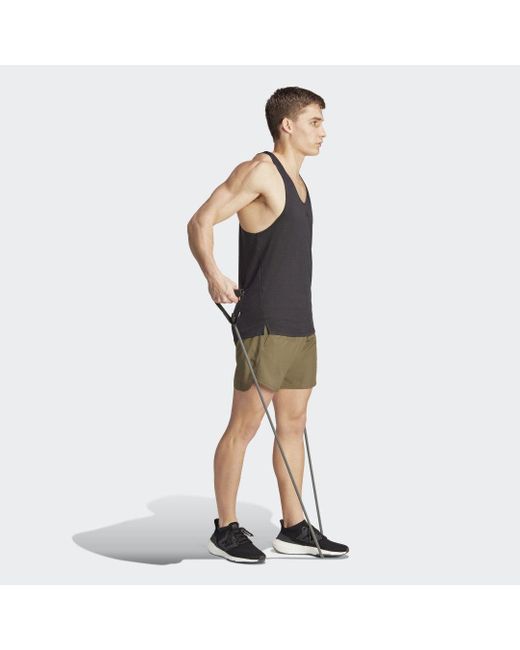 Canotta Workout Stringer di Adidas in Black da Uomo