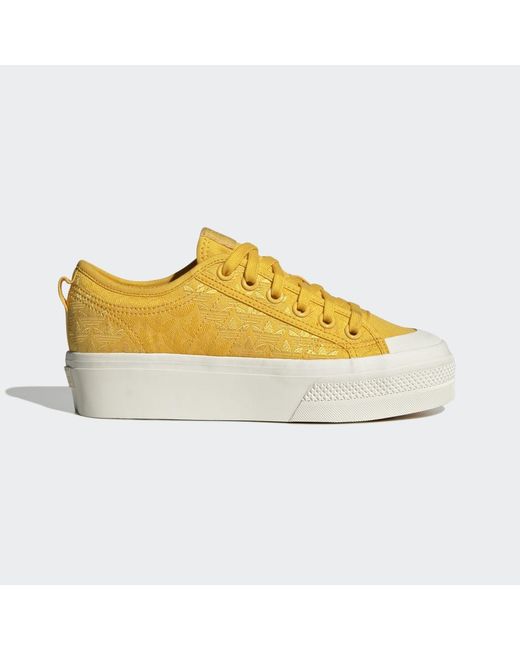 Adidas Yellow Nizza Platform Shoes