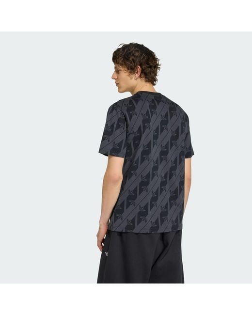 Adidas Black Monogram Aop T-Shirt for men