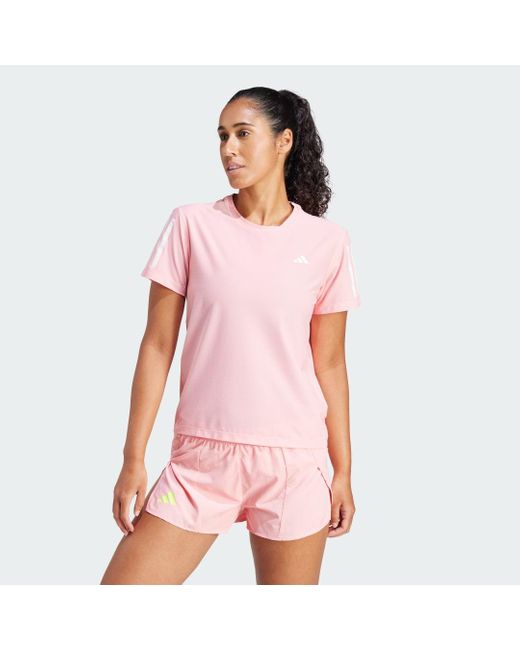 Adidas Pink Own The Run T-Shirt