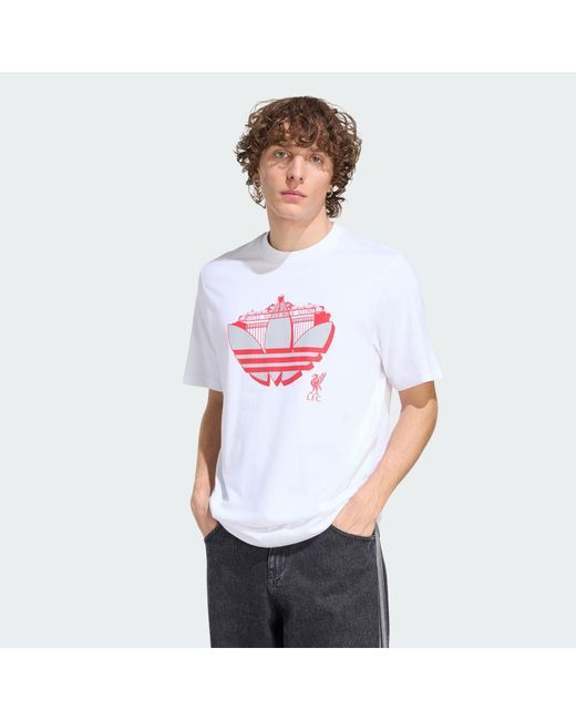 Adidas White Liverpool Fc Seasonal Graphic T-Shirt for men