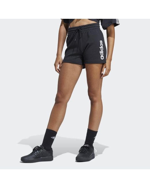 Adidas Blue Essentials Linear French Terry Shorts