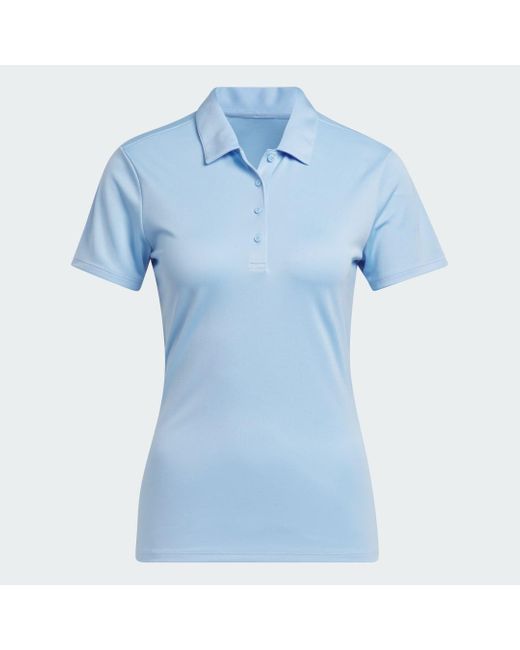 Adidas Blue Women's Solid Performance Short Sleeve Polo Shirt