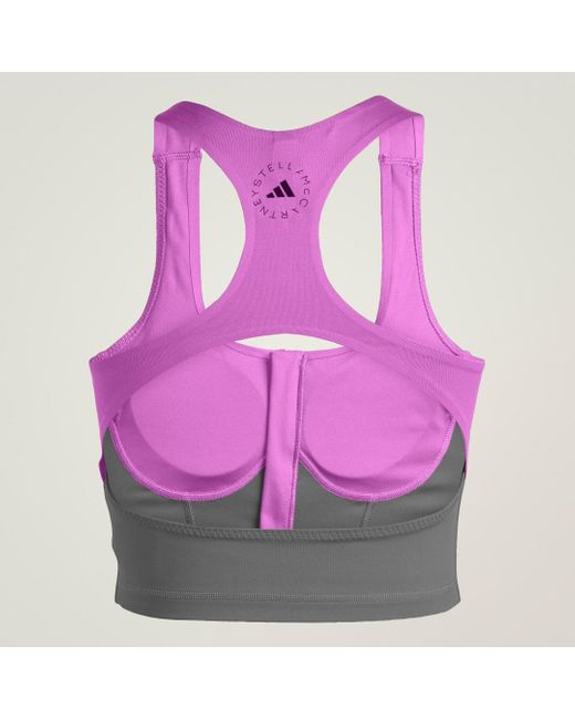 Adidas Pink By Stella Mccartney Two-Tone Zipped Crop-Top