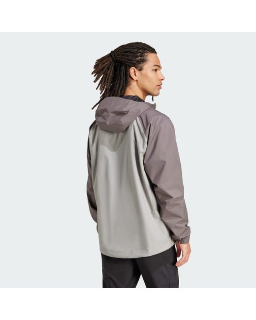 Adidas Gray Terrex Multi 2L Rain.Rdy Jacket for men