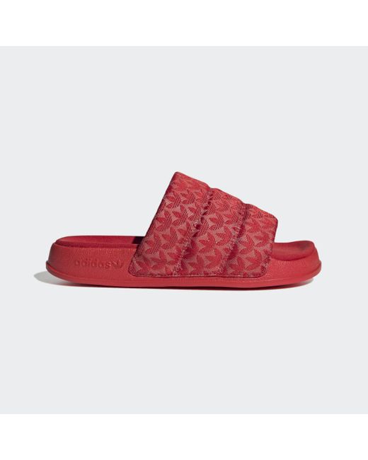Adidas Red Adilette Essential Slides