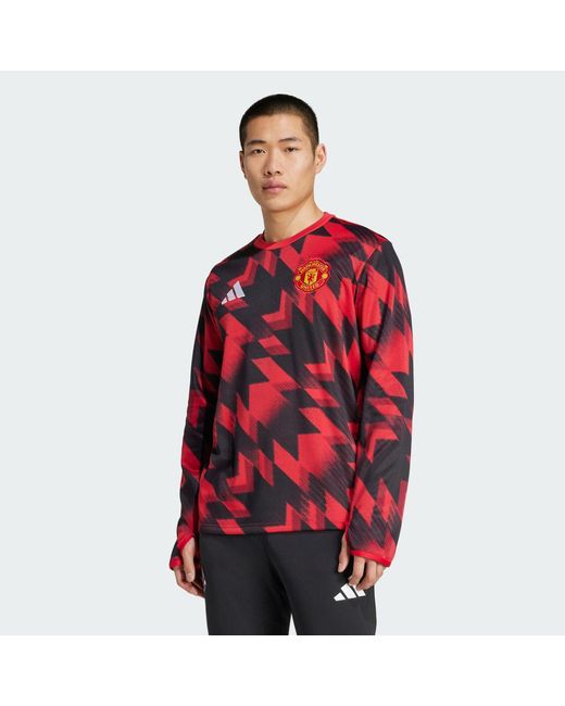 Adidas Red Manchester United 25/26 Pre-Match Warm Top for men
