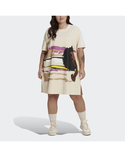 adidas Thebe Magugu T-Shirt-Kleid – Große Größen in Natur | Lyst DE