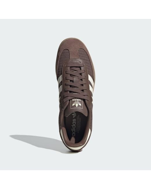 Adidas Brown Samba Og Leather And Suede-Trimmed Crochet Sneakers