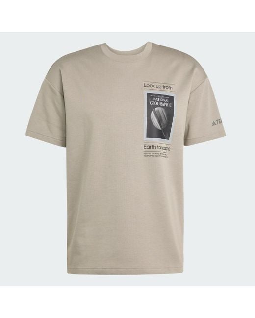 Camiseta National Geographic Uf Aeroready Graphic Adidas de color Natural