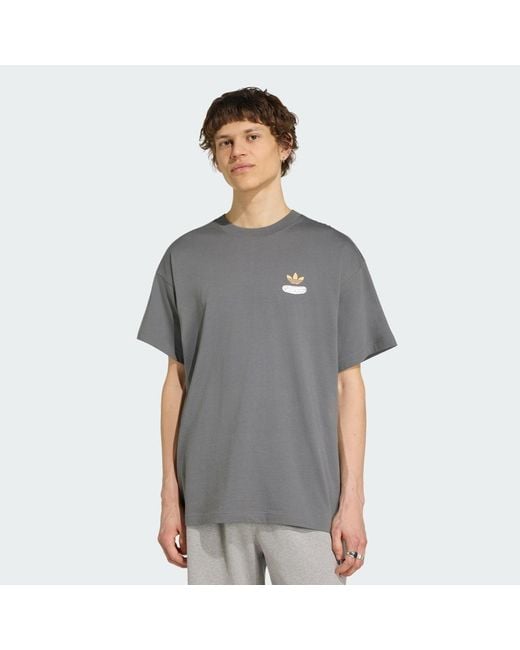 Adidas Gray Pickle Graphic Oversized T-Shirt for men