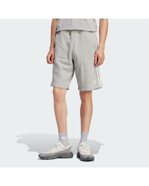 Adidas Gray Adicolor 3-stripes Shorts for men