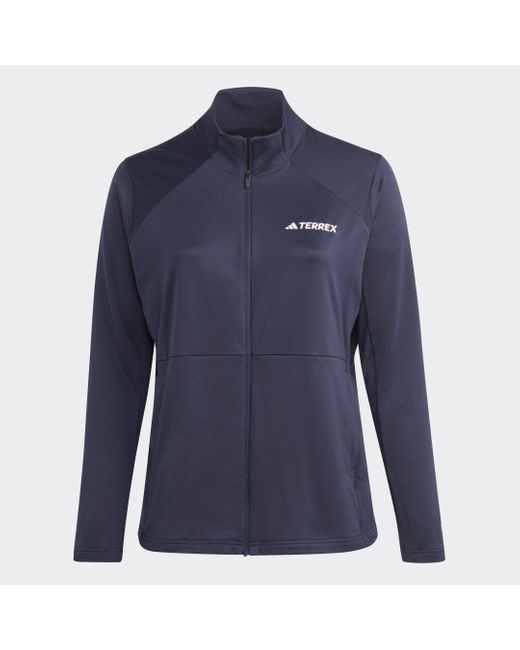 Adidas Blue Terrex Multi Full-zip Fleece Jacket (plus Size)