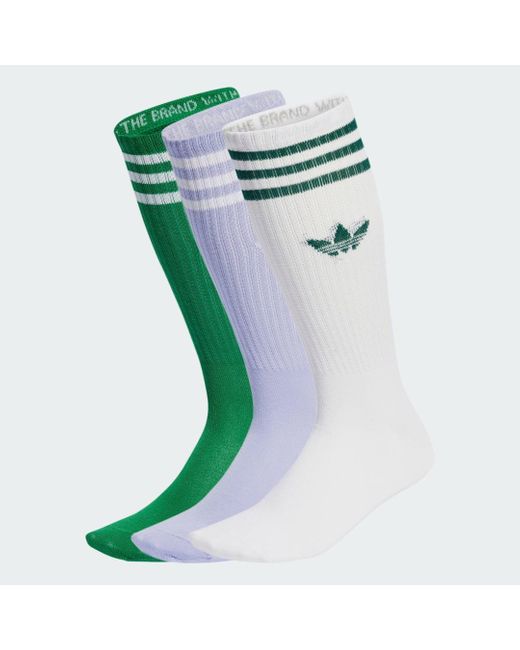 Calze Solid Crew (3 paia) di Adidas in Green