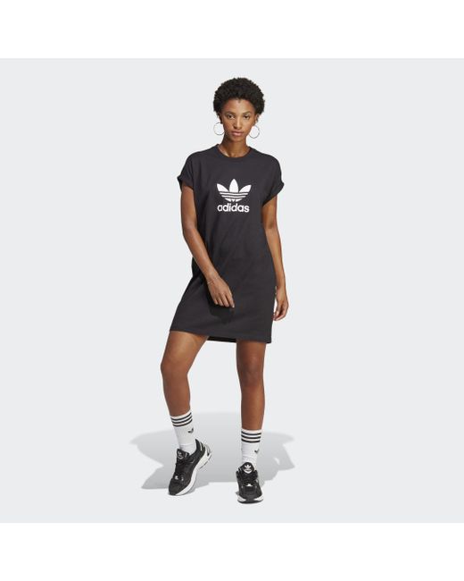Adidas Black Adicolor Classics Trefoil Tee Dress