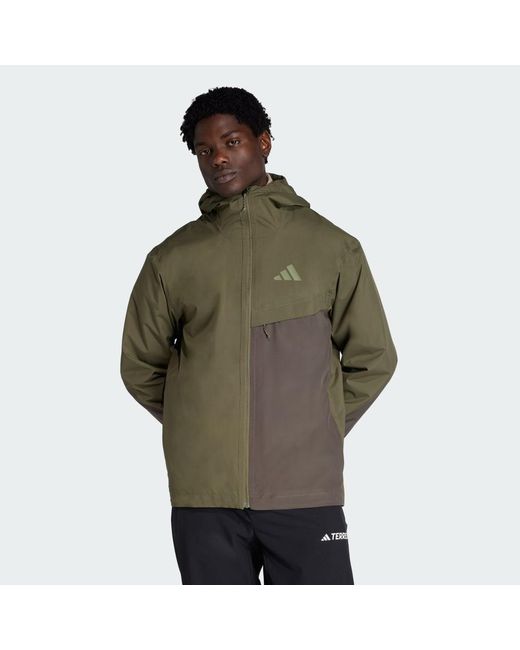 Adidas Green Terrex Multi 2 Layer Climaproof Rain Jacket for men