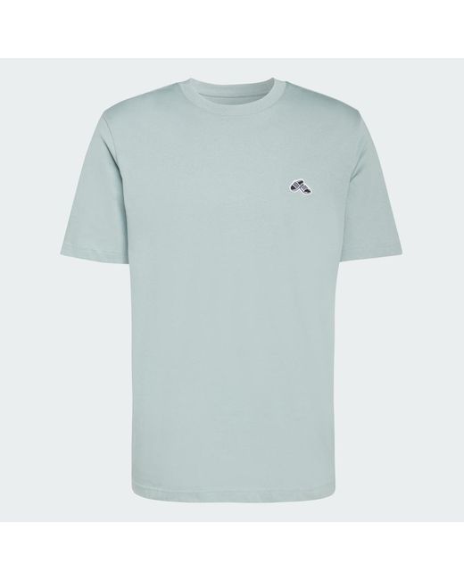 Adidas Blue Summer Slide Trim Graphic T-Shirt for men