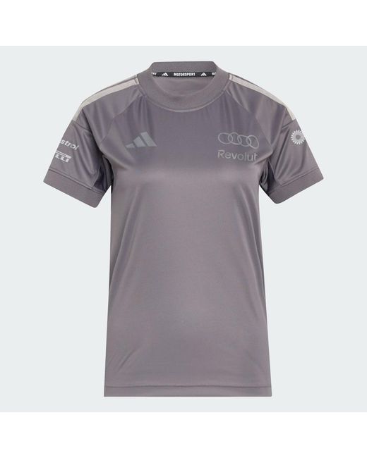 Adidas Gray Audi Revolut F1 Team Short Sleeve Driver Jersey Replica
