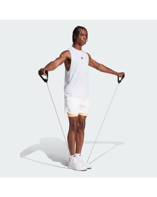 Adidas White Power Workout Tank Top for men