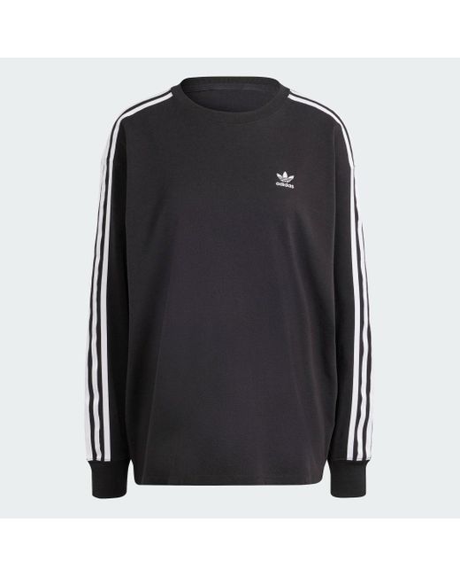 Adidas Black 3-stripes Long-sleeve Top
